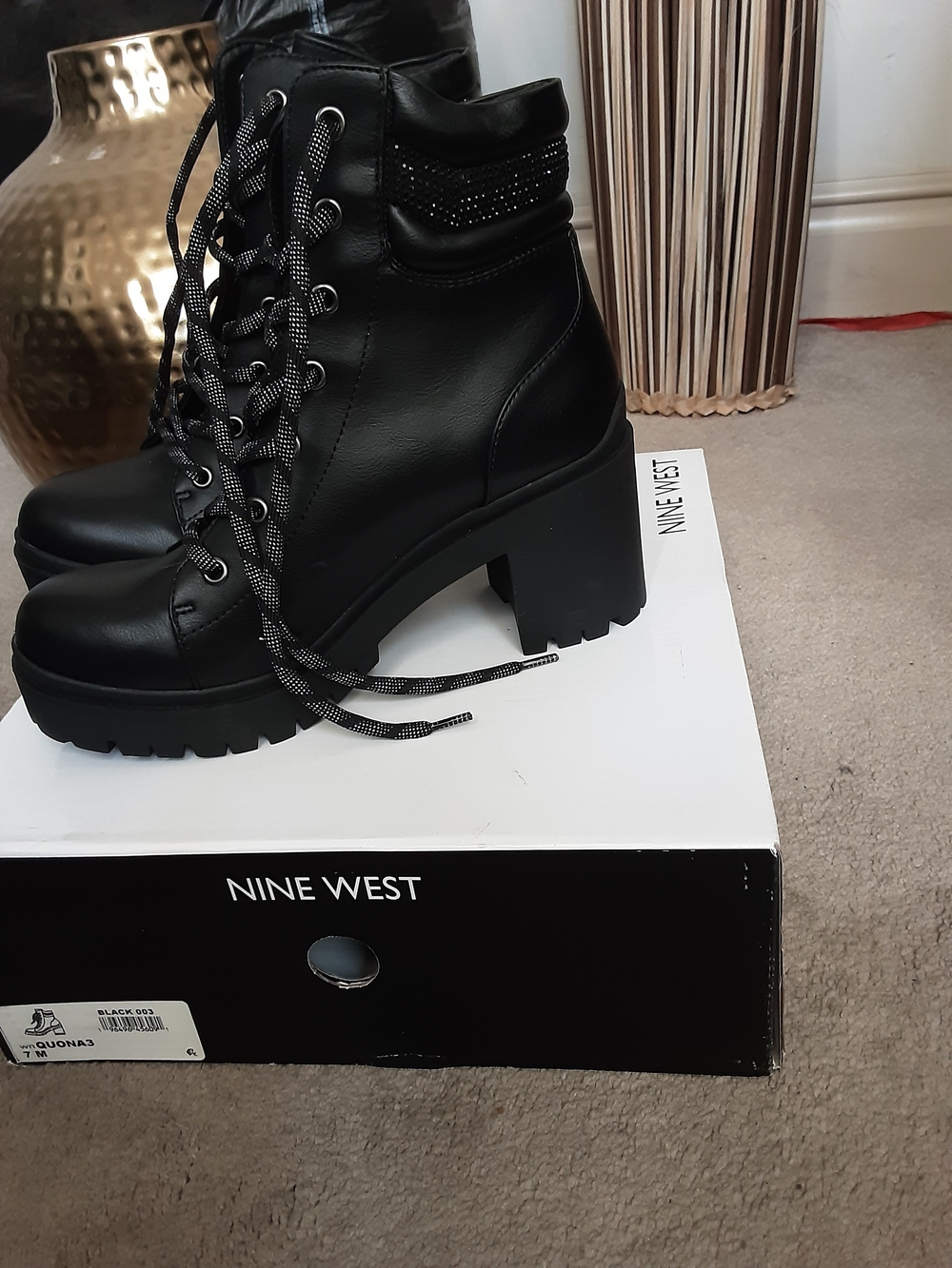 NWT Nine West Lace-Up Combat Boots